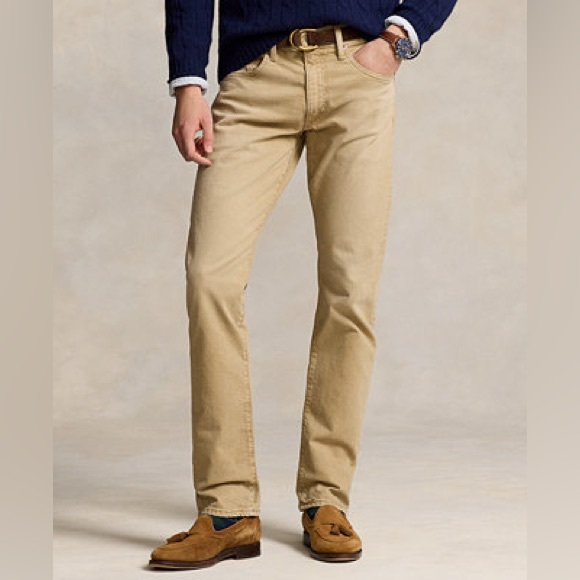 Polo Ralph Lauren Varick Stretch Slim Straight Jeans Tan Men’s 33x31 Classic Y2K - Picture 1 of 11